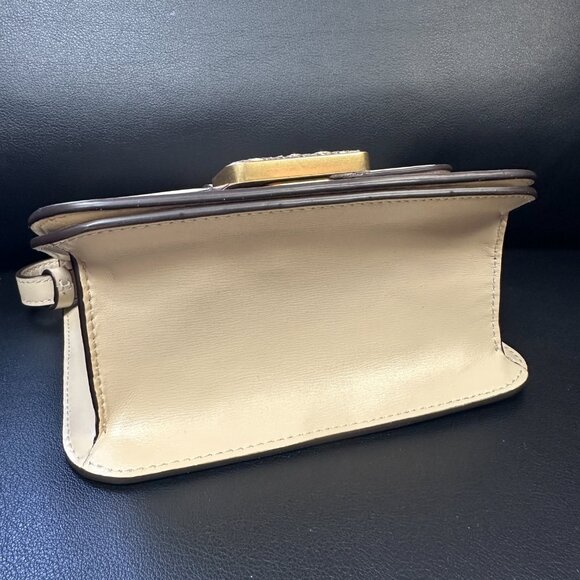 NWT! COACH Alie Shoulder Bag 18 In Signature Jacquard With Snakeskin C3760 - Picture 6 of 13